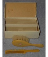 Vintage Infant Baby Comb and Brush Set Bakelite with Box - £9.55 GBP