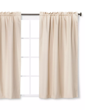 Curtain panel gray beige 42" W x 63" L blackout thermal rod pocket eclipse 1 pc - $16.65