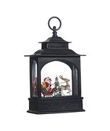 Raz Import Santa in Sleigh Black Lighted Christmas Water Lantern 11 Inch - $49.48