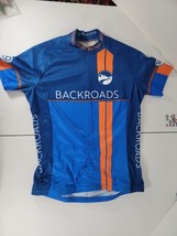 Garneau Mens Cycling Jersey Size Medium Backroads Blue Orange Zip T-Shir... - $34.26 CAD