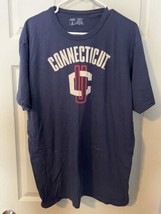 Connecticut UCONN Huskies Shirt Men&#39;s XL Navy Blue Short Sleeve Crew Neck - £11.80 GBP