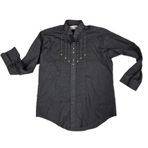 Vtg 80s 90s Chaplin Black Tuxedo Shirt Studded/Rhinestone Sz Mens L 32-33 - $24.75