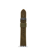 Unisex Olive Green Vegan Leather Silicone Watch Band (FMDBA036) Size 38/... - $12.19