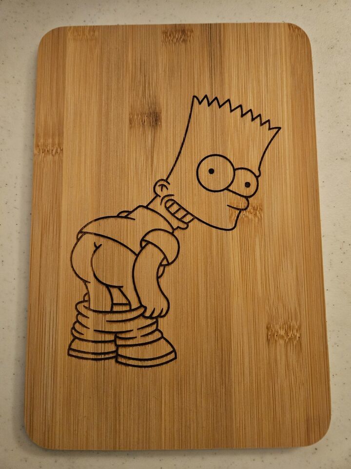 Bart Simpson Laser Engraved Cutting Board - $5.45