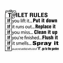 Toilet Rules Decals Bathroom Wall Art Quote Vinyl Stickers - £79.13 GBP