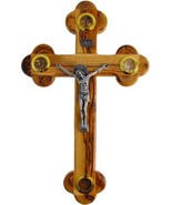 Small Olive Wood Cross Crucifix with Holy Essences - £10.40 GBP