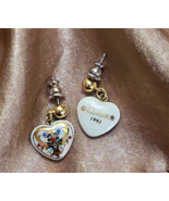 Vintage 1998 Lenox Heart Porcelain Gold Dangle Earrings Jewels Collectio... - $2,397.02 MXN