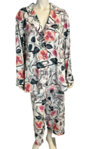 Malin Gyllensvaan White, Red, Green Floral Print LS Pajama Set Sz 3X NWT - £33.63 GBP