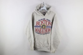 Vtg 90s Mens L Distressed 100th Anniversary Boston Marathon Hoodie Sweat... - £94.64 GBP