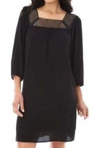 Womens Dress AB Studio Black Shift 3/4 Sleeve Crochet Neck Lined-size M - £25.66 GBP