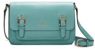 Primary image for NWT Kate Spade ESSEX SCOUT MEDIUM Leather Messenger Bag Carribean Blue $400+