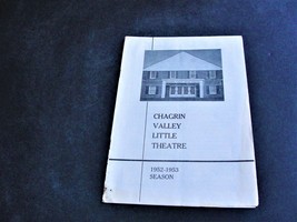 Chagrin Valley, Ohio- Little THEATRE PROGRAM, 1952-1953 Season. RARE! - $14.10