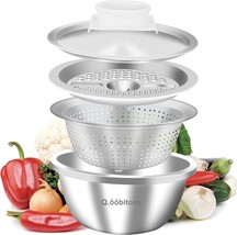 Multifunctional Stainless Steel Basin Grater 4 In 1 Kitchen Multipurpose Julienn - £60.02 GBP