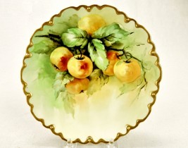 Theodore Haviland Limoges Decorative Plate, Hand Painted Fruit Theme, Sc... - $24.45