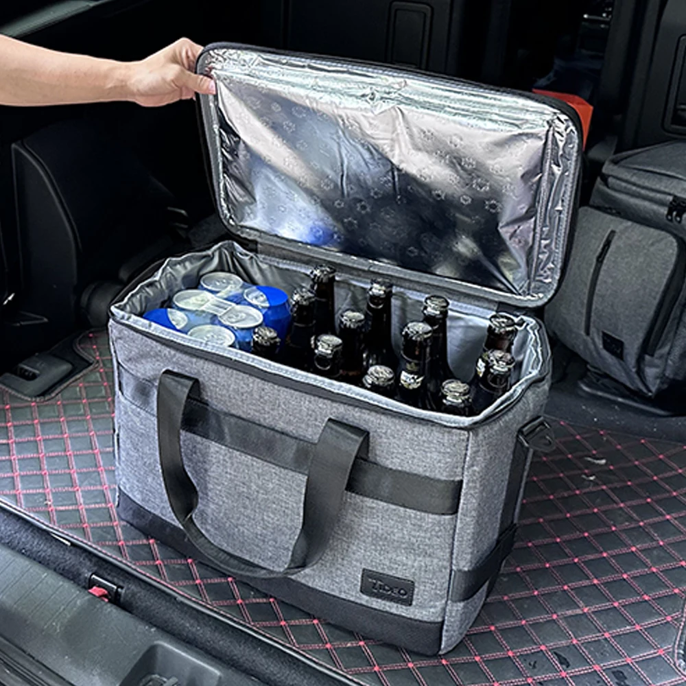 Car Trunk Storage Box Auto Multi-function Trunk Organizer Box with Cooler Bag - £45.07 GBP