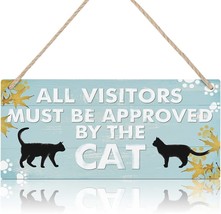 Toarti Funny Cat Pet Lover Wood Sign-12.5X25Cm,All Visitors Must Be Approved By - £31.07 GBP