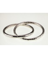 Sterling Silver Two Interlaced Bangle Bracelets with A Hammer Finish 41.2gr - £237.96 GBP