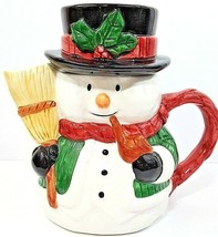 RS Holiday Snowman Teapot With Top Hat 9&quot; Tall x 9&quot; With Handle - £14.02 GBP