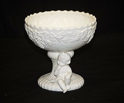 Old Vintage Renaissance by Lefton Cherub Compote Vase Raised Grape Desig... - £23.22 GBP