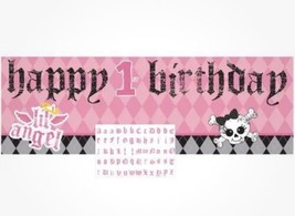 First Angel Pink Little Girl Argyle 1st Birthday Decoration 60” Party Ba... - $6.18