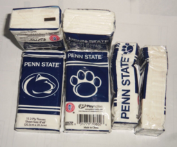 12 NCAA Penn State Nittany Lions 2 Logos on 4&quot;x3&quot;x1&quot; Packaging 15 2-Ply Tissues - £9.60 GBP