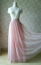 Pink Long Tulle Skirt Outfit Bridesmaid Custom Plus Size Tulle Skirt image 3