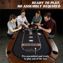 Poker Table Casino Style 10 Player Table with Padded Rails and Steel Cup... - $8,301.03 MXN