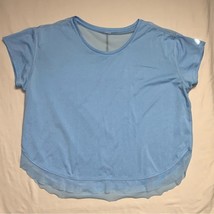 New Balance Light Blue Athletic Exercise Workout Short Sleeve Shirt Top Women XL - £19.89 GBP