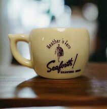 Vintage 40s Seaforth Shaving Mug Custard Glass Heather n Fern Alfred McK... - $39.45