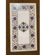 21x12" Handmade Marble Side Table Top with Real Gemstone Inlay Work - $899.00