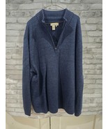 Territory Ahead Men 2XL 100% Wool 1/4 Zip Navy Blue Sweater FLAW - $27.42 CAD