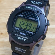 Athletic Works Men 50m BlackPurple Digital Quartz Alarm Chrono Watch~New Battery - £9.36 GBP