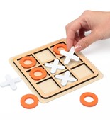Wooden Board Tic Tac Toe Game XO Table Toy Classical Family Puzzle Game - £16.59 GBP