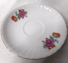 Nippon Stamped Yoko Boeki Floral Swirl Scalloped Gold Rim Saucer 5 1/2&quot; Diameter - £6.32 GBP