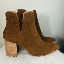 Steve Madden Women&#39;s Thrived Ankle Suede Bootie, Croc Brown, Size 10, NWT - £48.81 GBP