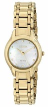 NEW* Citizen Eco-Drive Women&#39;s EM0282-56D Silhouette Analog Display Gold Watch - £103.89 GBP