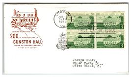 Scott #1110 1958 Gunston Hall George Mason First Day Cover FDC Lorton VA - $8.09