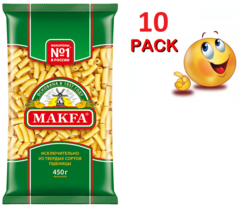 10 PACK x 450G Pasta &amp; Noodles Durum Wheat Makfa  Рожки МАКФА Made in Russia RF - £21.01 GBP