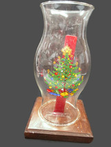Coca-Cola Wood Based Christmas Hurricane Lamp with candle New in Box - £9.32 GBP