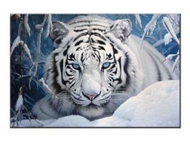 White Tiger in snowy forest, Art Print Canvas-Wall Decor-Perfect Giclee - £7.45 GBP+