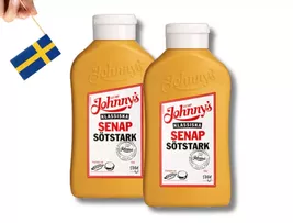 2 Bottles of Johnnys Klassiska Senap 500g(17.63 oz) Swedish Sweet Strong... - $19.90