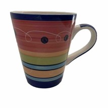Royal Norfolk Coffee Mug Colorful Stoneware Multi Color Band Red Blue Tea Cup - £5.47 GBP