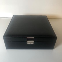 Misaya Faux Leather Black Jewelry Box Organizer 2 Layers - £23.41 GBP
