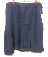 Le Suit Blue with White Polka Dot 18W Lined Zip Skirt Vintage NEW - $274.54 MXN