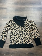 Adrienne Vittadini Leopard Print Shaw Neck Sweater Size Small - £12.39 GBP