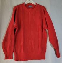 Vintage Lord &amp; Taylor Red Cotton Sweater Mens  Large The Mans Shop - $16.79