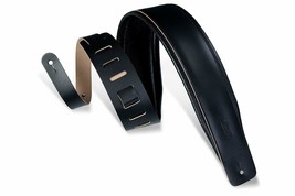 Levy&#39;s - DM1PD-BLK - 3&quot; Leather Guitar Strap with Foam Padding - Black - £31.41 GBP