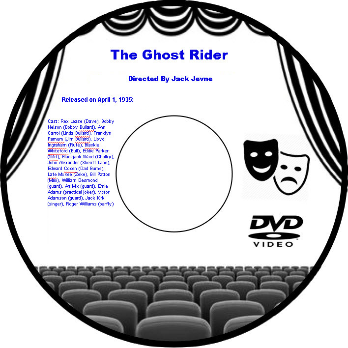 The Ghost Rider 1935 DVD Movie Action Rex Lease Bobby Nelson Ann Carrol Franklyn
