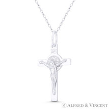 Jesus Christ &amp; St. Benedict Crucifix Cross Pendant in Italy .925 Sterling Silver - £14.04 GBP+