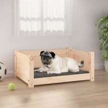 Dog Bed 65.5x50.5x28 cm Solid Pine Wood - £32.37 GBP